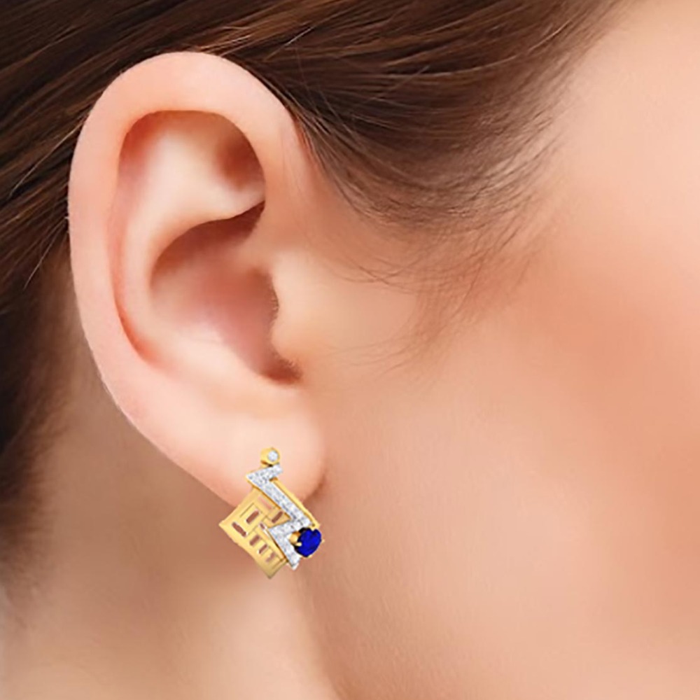 zig zag diamond earring - Image 2