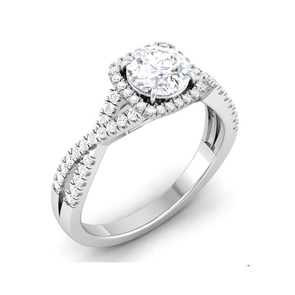 14KT SILVER DIAMOND RING