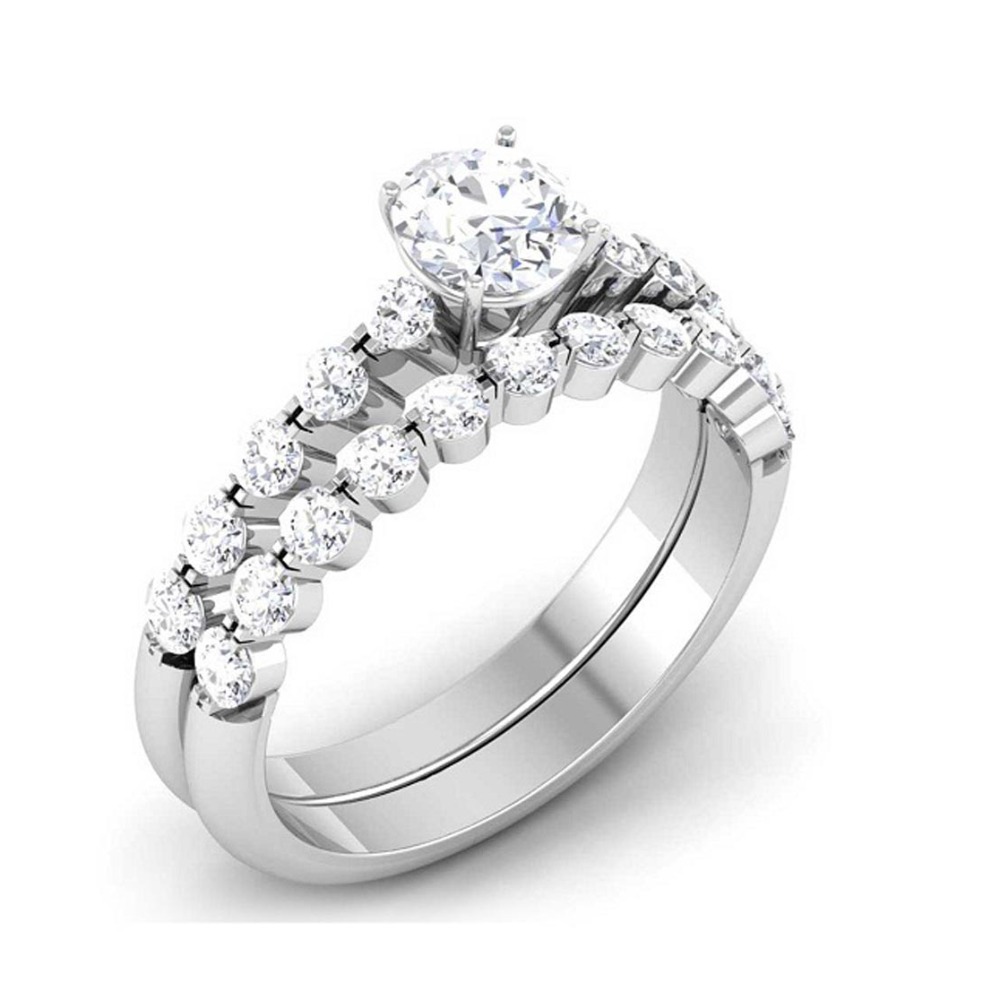 14KT SILVER SOLITIRE RING
