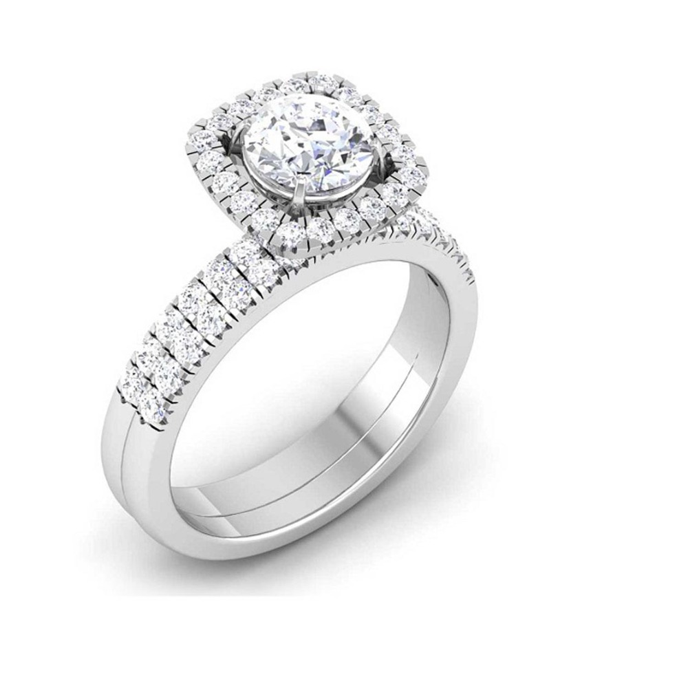 14KT SILVER SOLITIRE RING