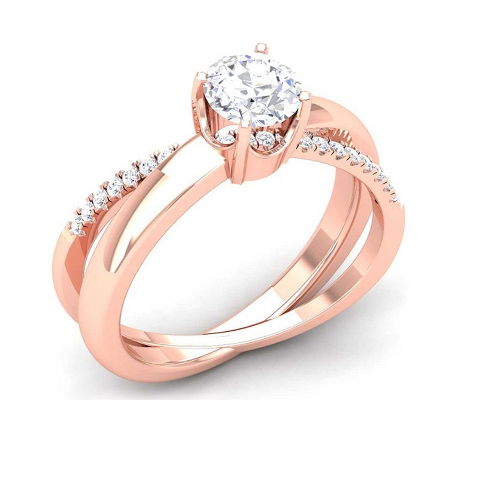 DR14KT ROSE GOLD SOLITAIRE RING