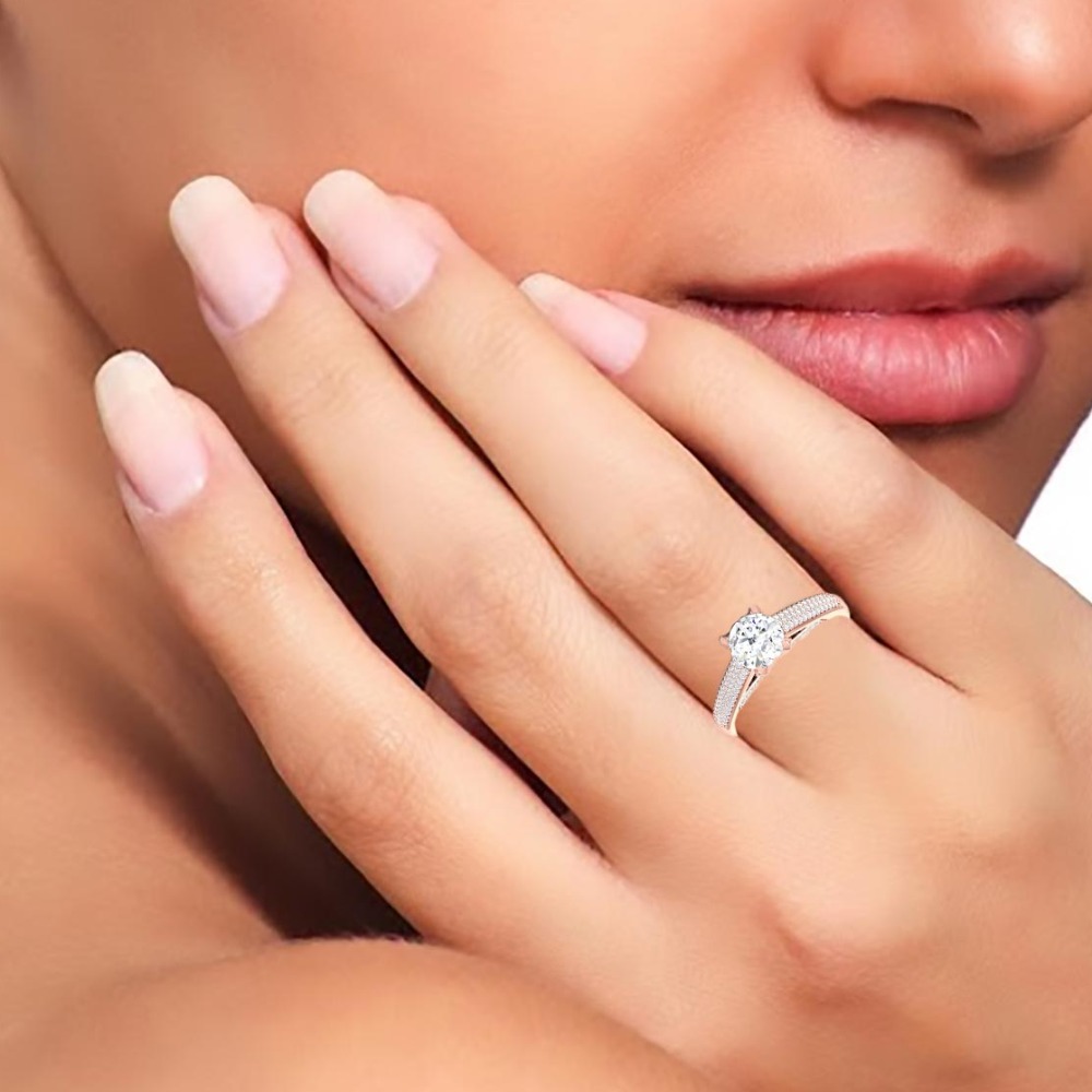 14KT ROSE GOLD SOLITAIRE RING - Image 2