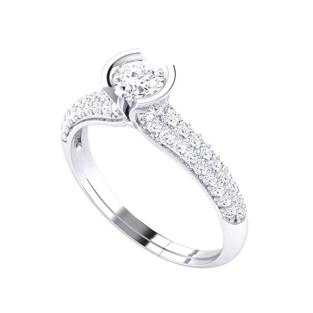14kt silver  solitaire designer ring