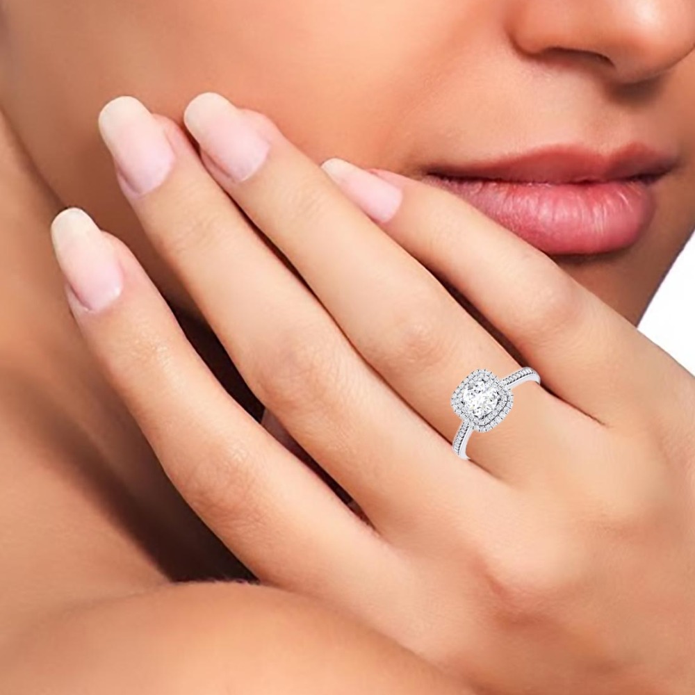 14KT SILVER SQUARE SHAPE RING - Image 3