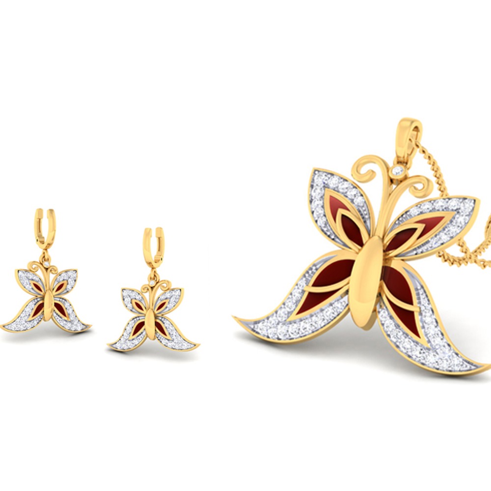 butterfly pendant set