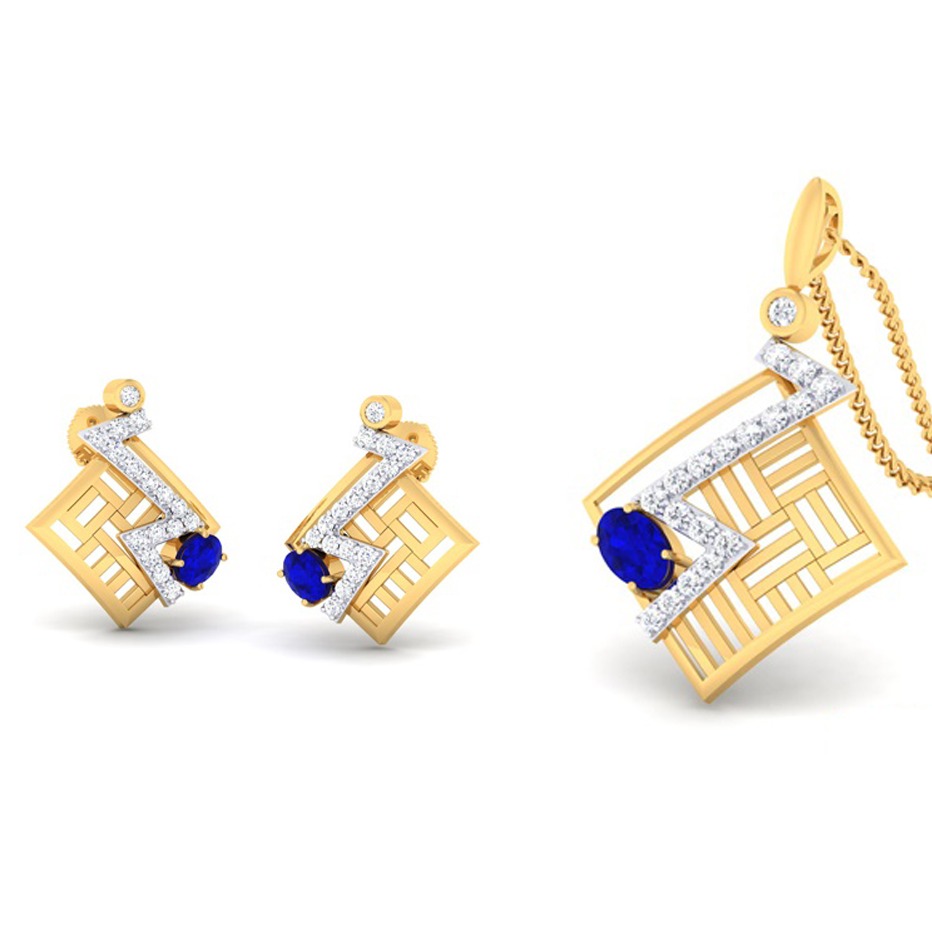 color stone Pendant Set