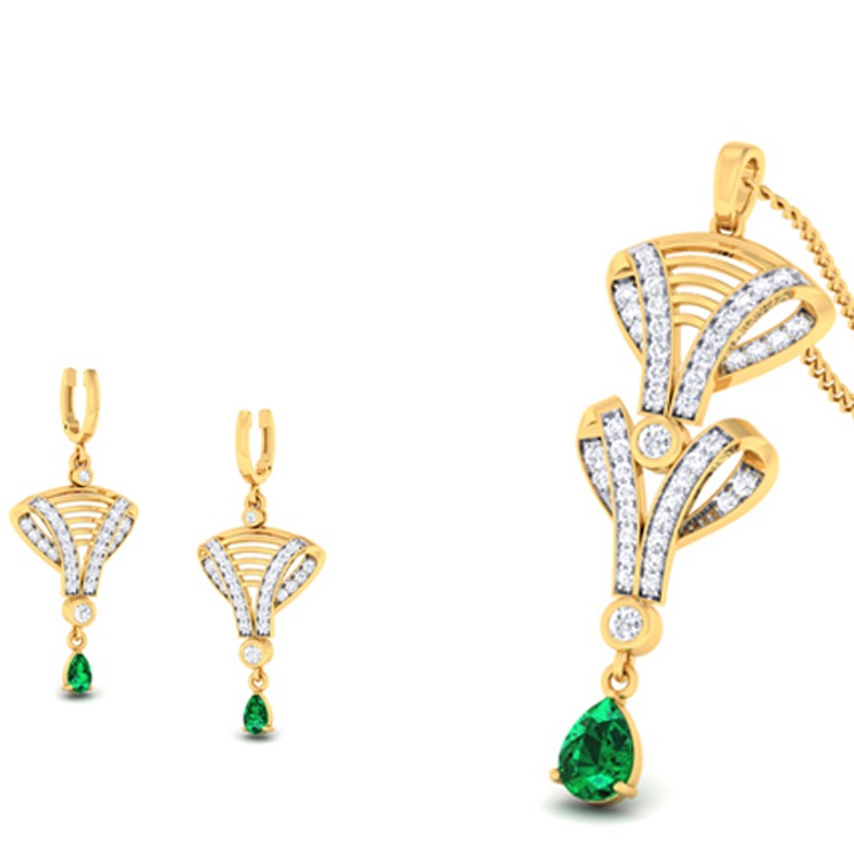 color stone Pendant Set