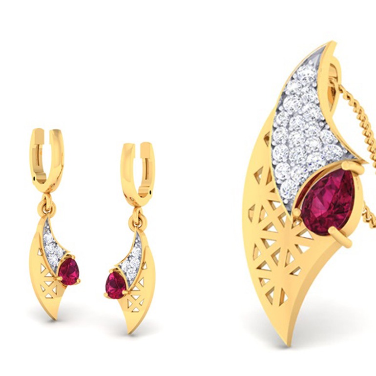 color stone Pendant Set