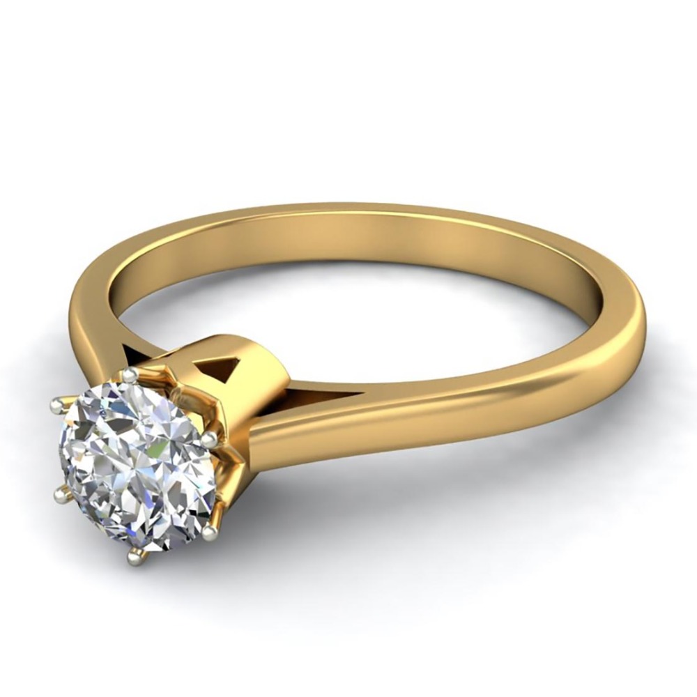 14KT SOLITAIRE SINGLE DIAMOND RING - Image 2