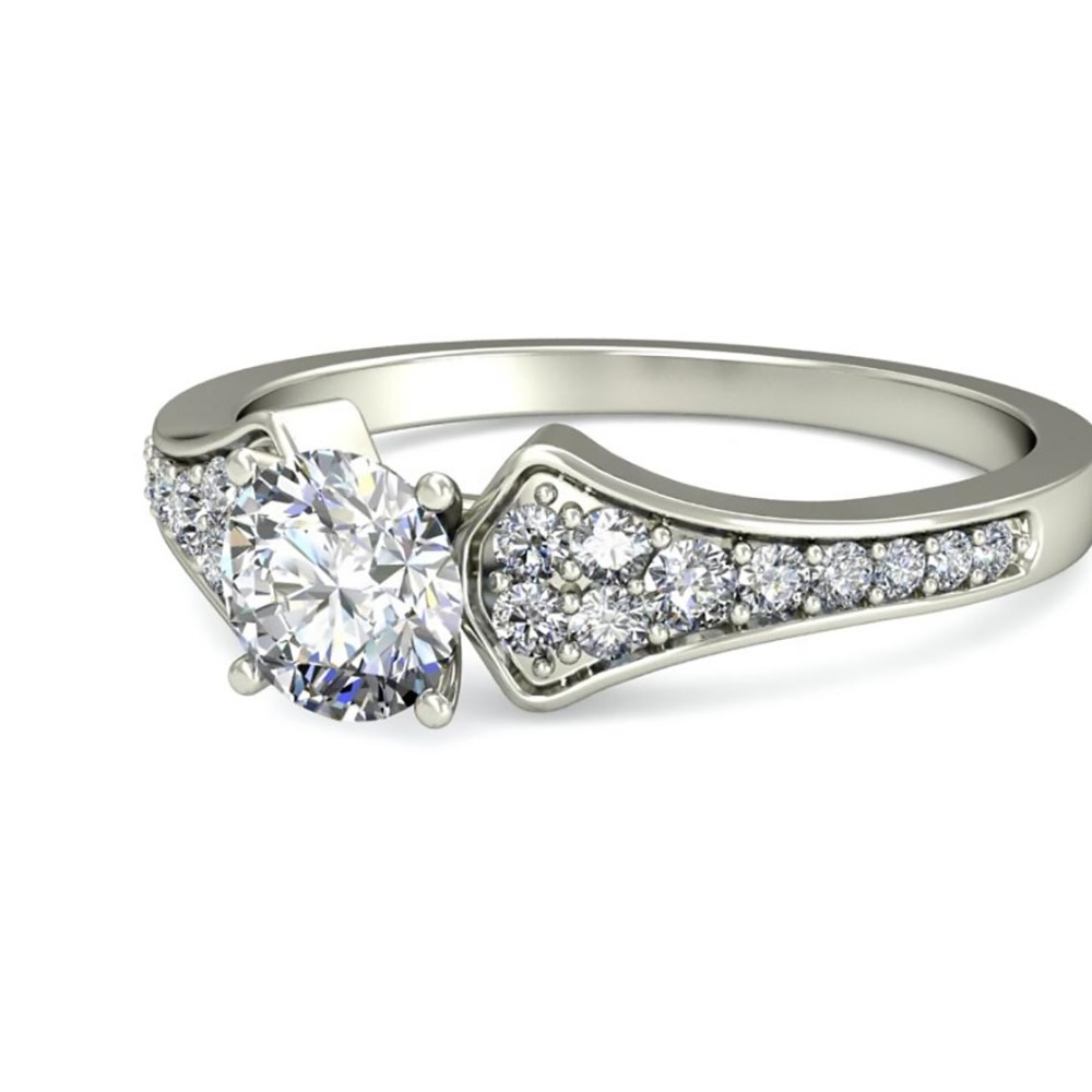 14kt silver diamond ring