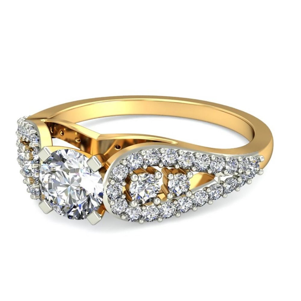 14KT SOLITAIRE DESIGNER RING