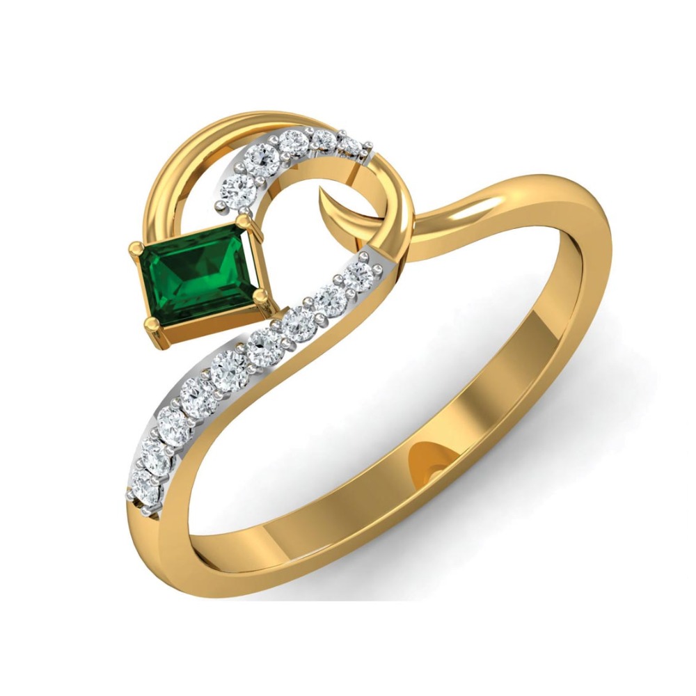 14KT SQUARE SHAPE STONE RING