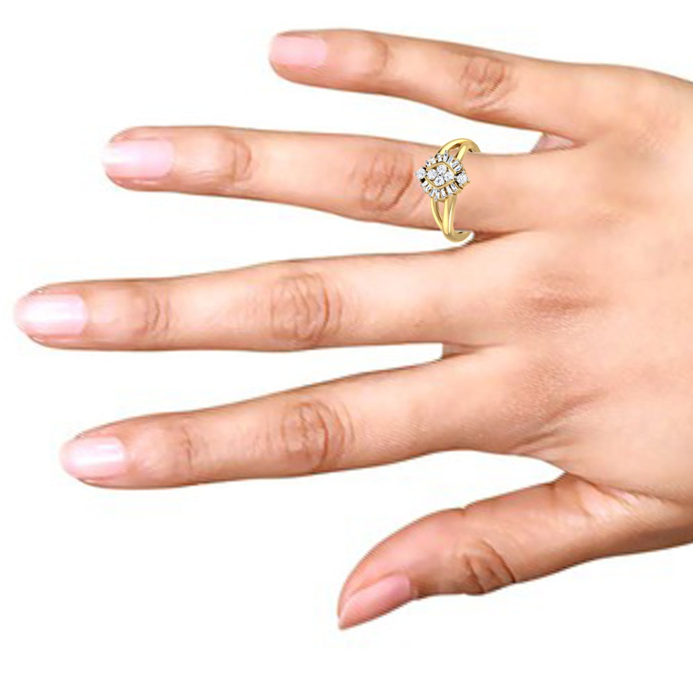 14kt gold leave shape ring - Image 2