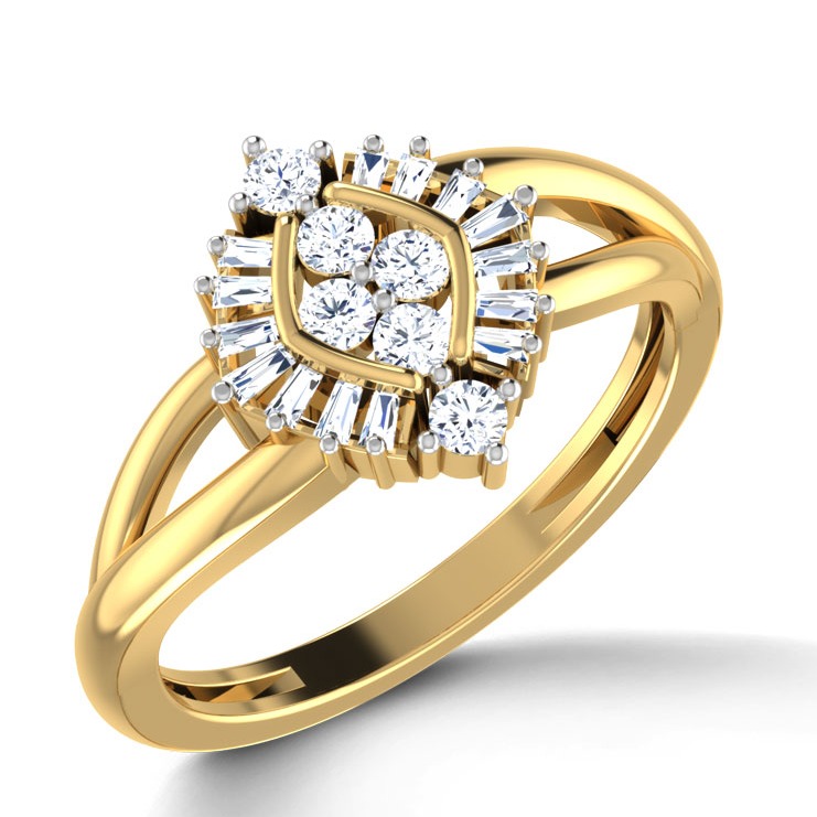 14kt gold leave shape ring