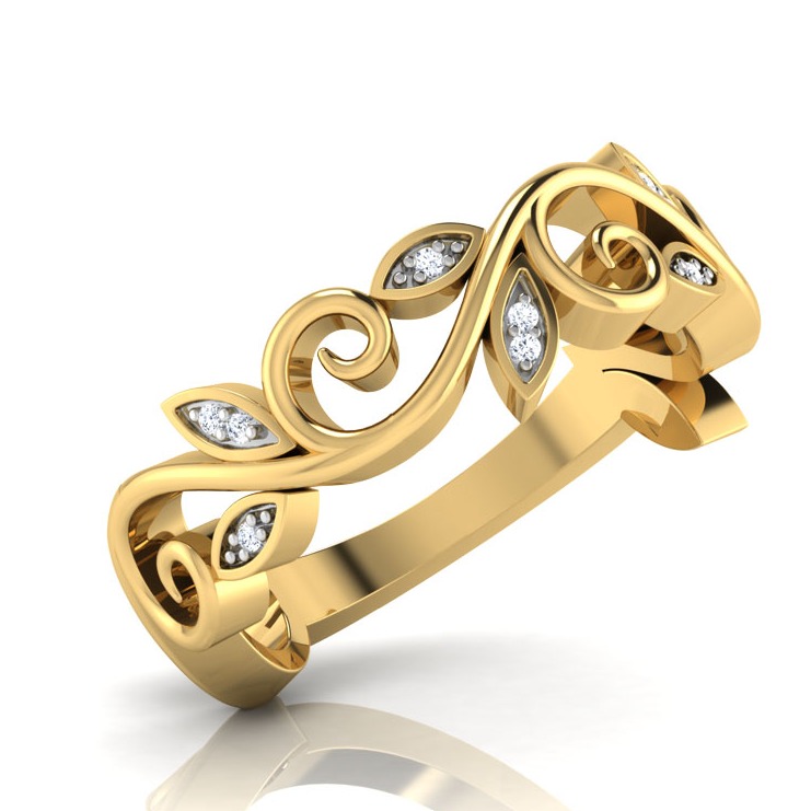 14KT LEAVES DESIGNER RING