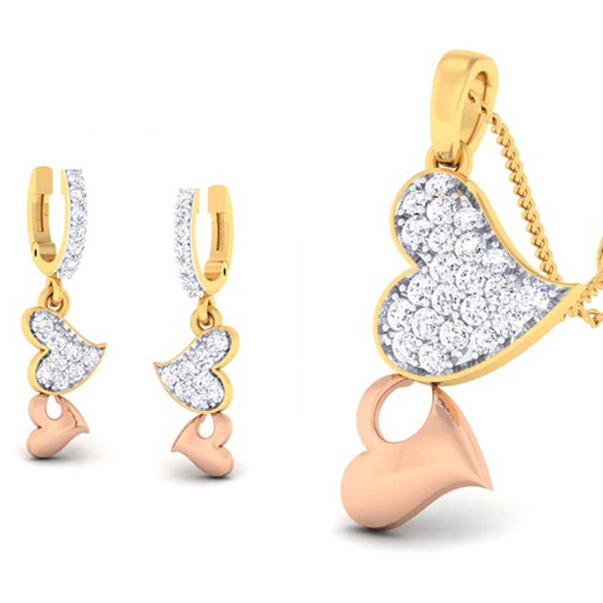 heart rose gold pendant