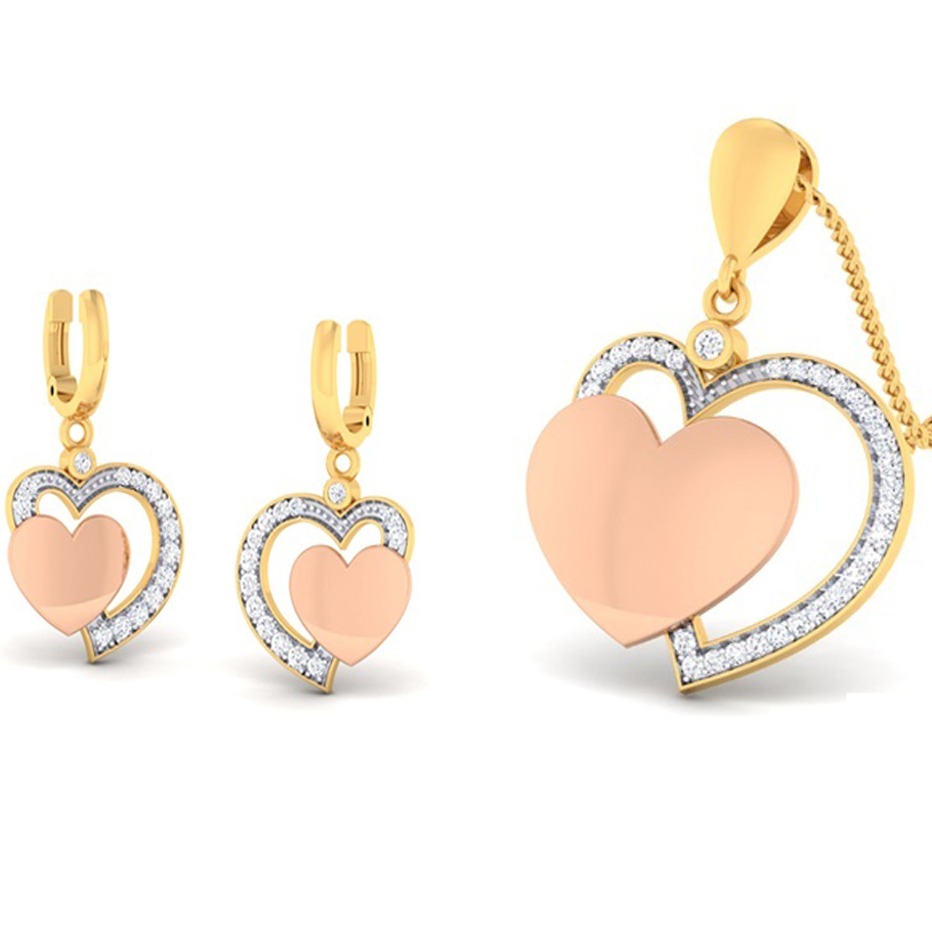 heart rose gold pendant