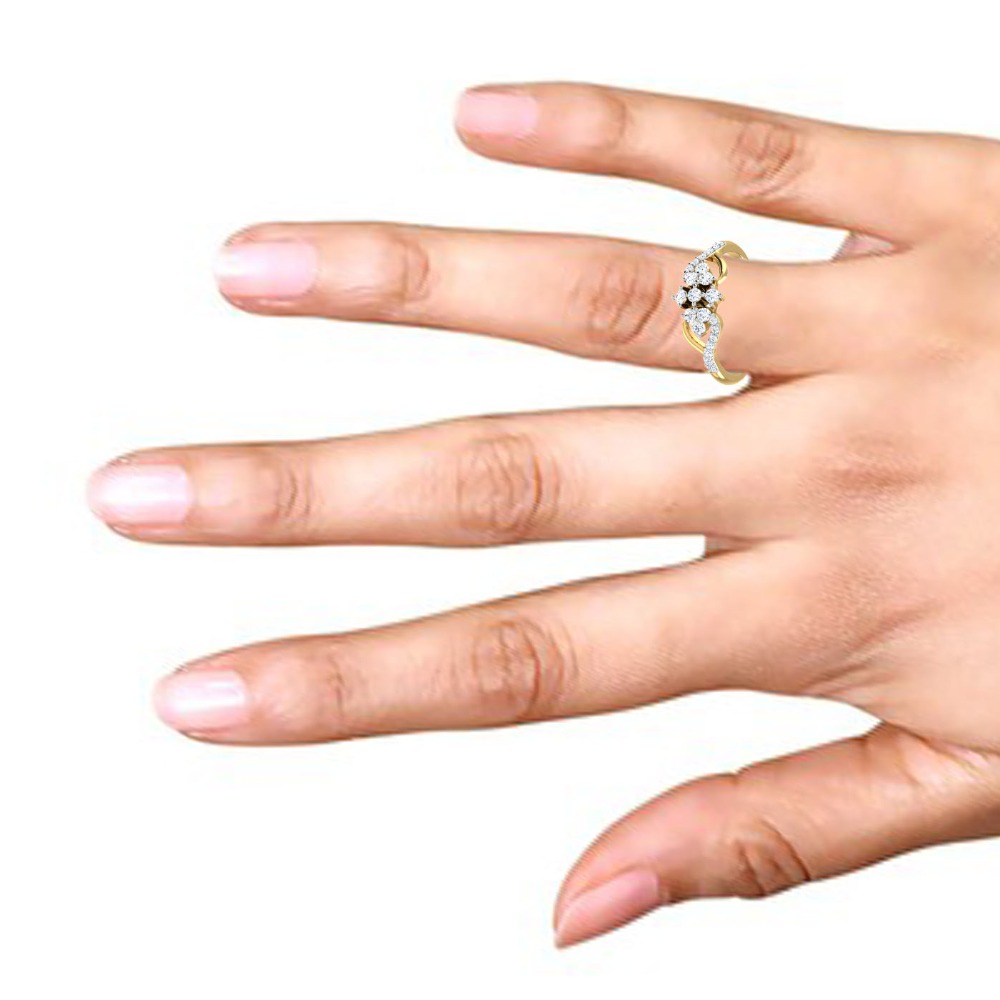 14KT FANCY DIAMOND RING - Image 2