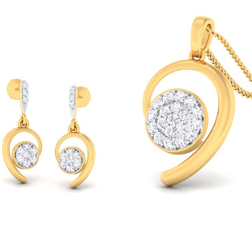 14k gold Cluster setting pendant