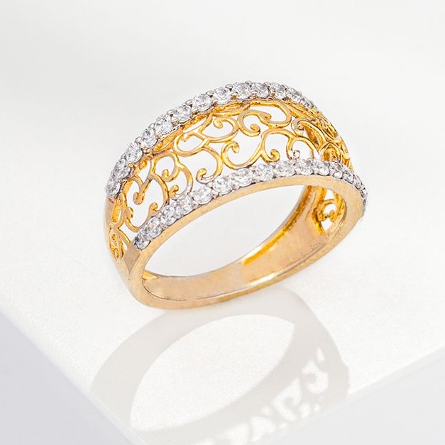 emblace collection gold jali ring