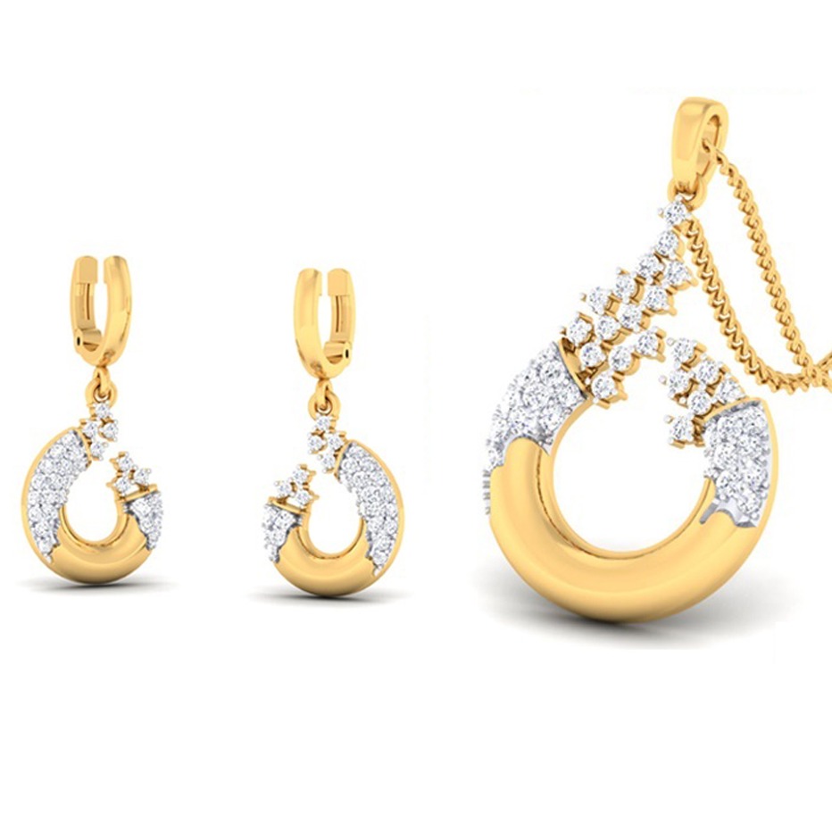 roundish diamond coated pendant