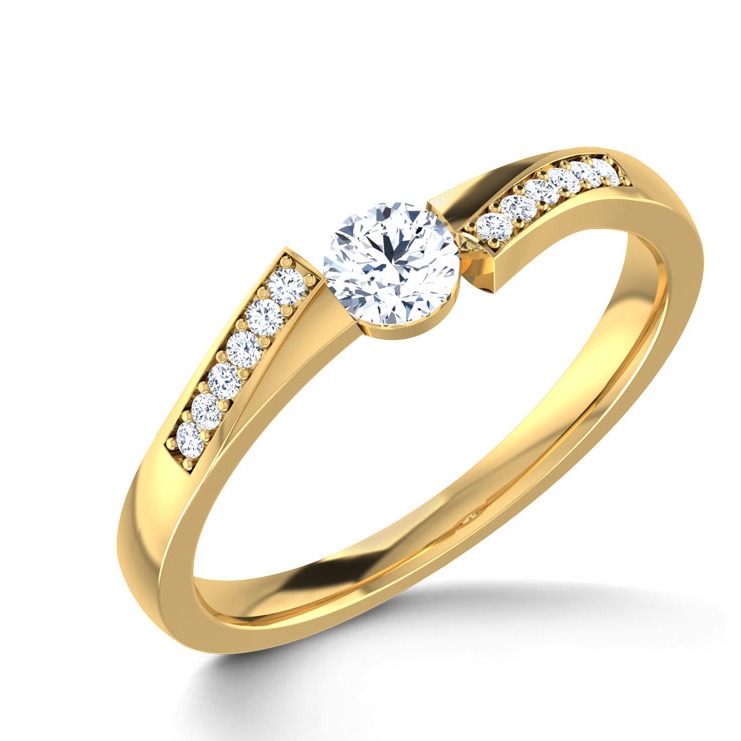 14KT Gold Round Shape diamond ring