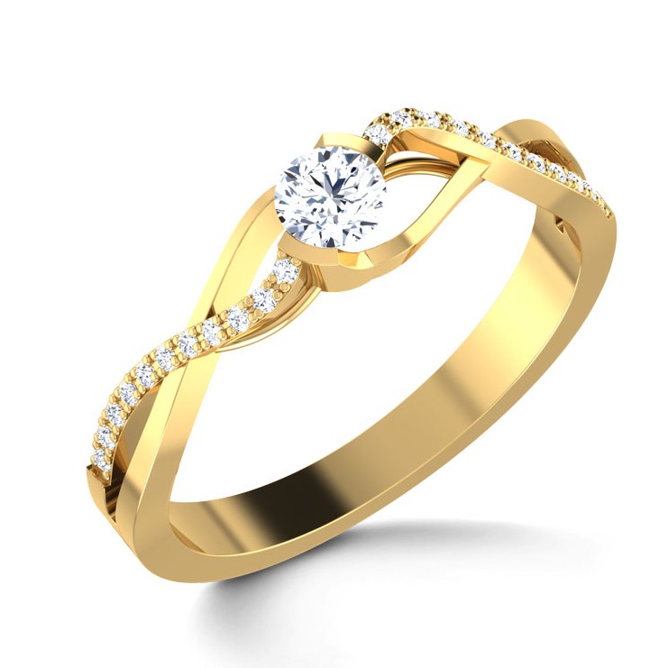 S SHAPE DIAMOND RING