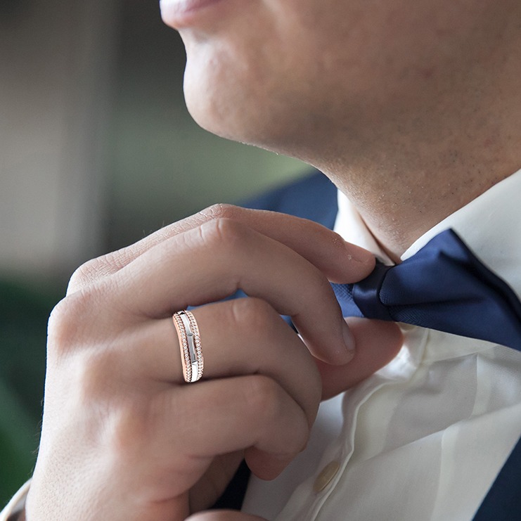 partial shape rose gold ring - Image 3