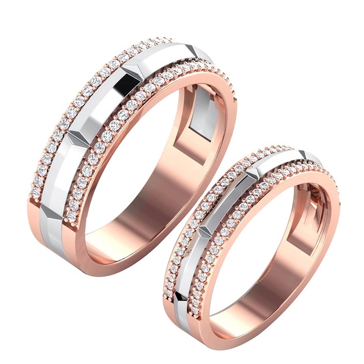 partial shape rose gold ring