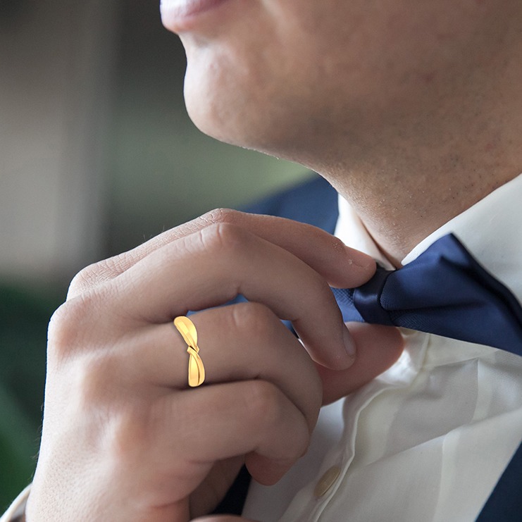 bow rose & gold ring - Image 3