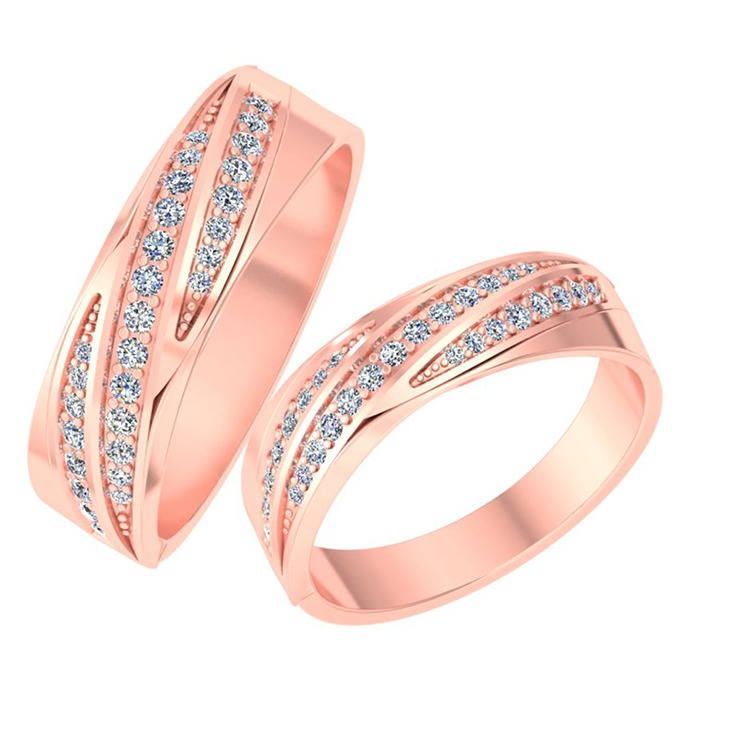 rose gold round dimond ring
