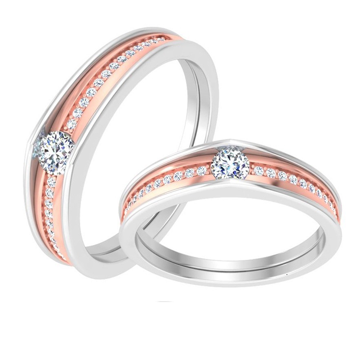 ROSE GOLD & GOLD 1 LINE DIAMOND