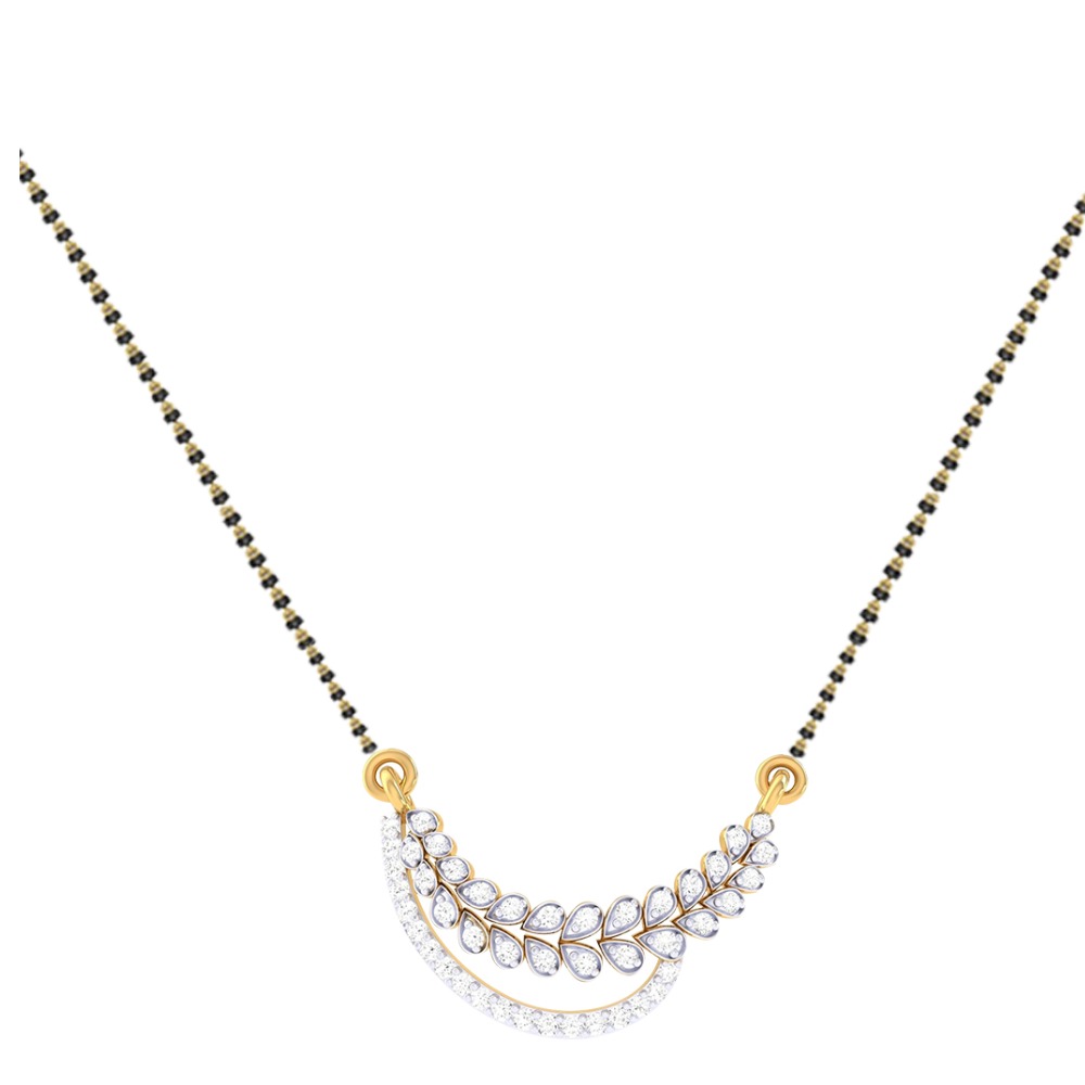 22K Gold Diamond Single Line Mangalsutra