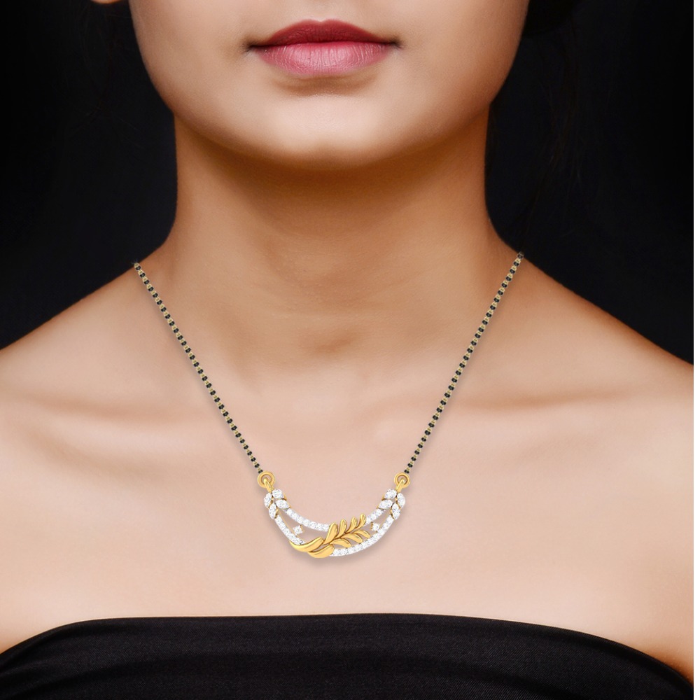 916 Gold Diamond Mangalsutra - Image 2