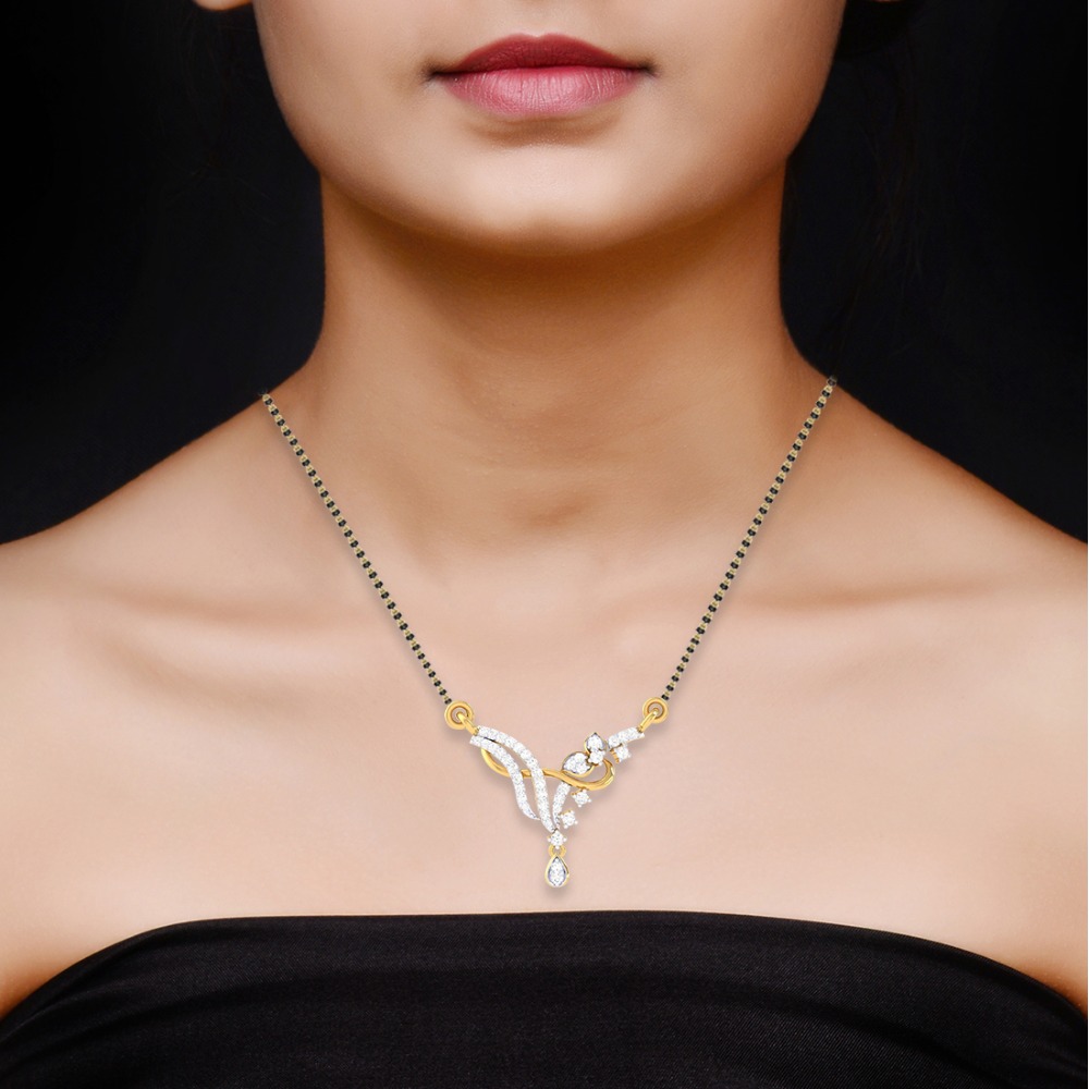22K Gold Diamond Mangalsutra - Image 2