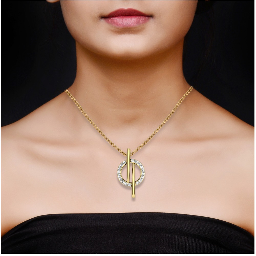 14kt Delicate Diamond Pendant - Image 2