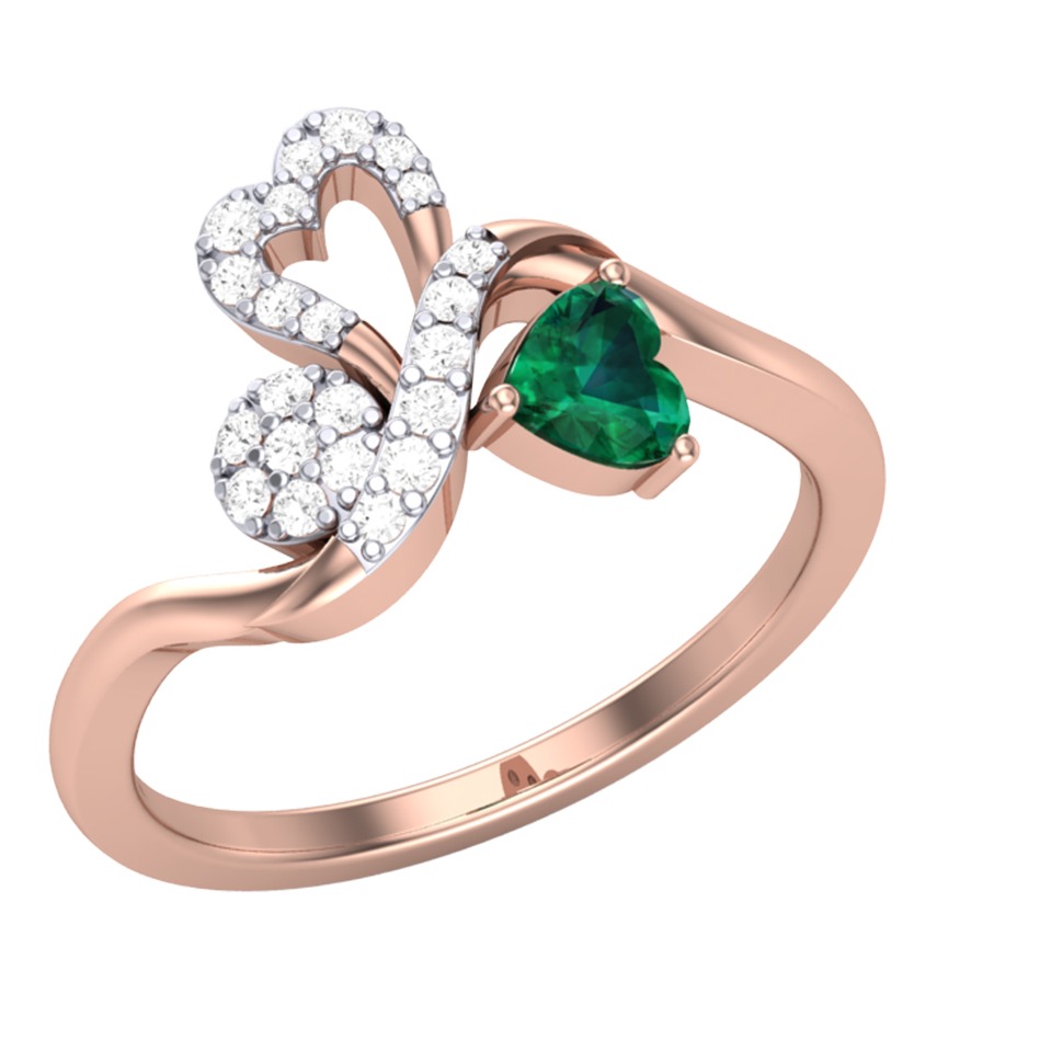 14 kt Rose gold stone ring