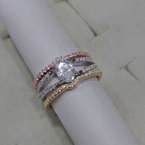 92.5 Sterling Silver Trio Ring