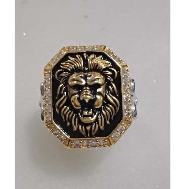 92.5 Silver Stone Lion Ring Designer