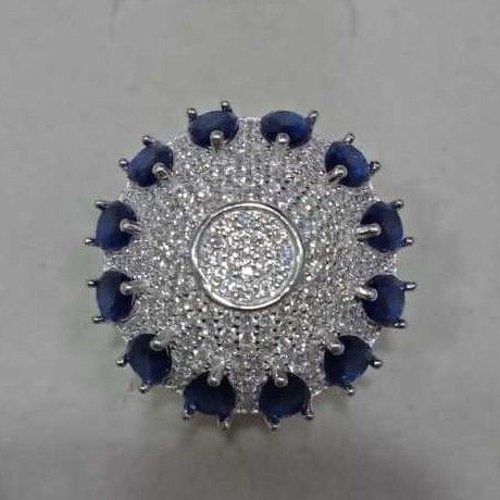 92.5 Silver Royal Style Diamond Ring For Ladies