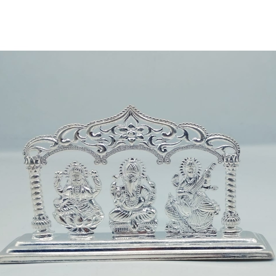 99.9 Silver Hallmark Ganesh Ji Laxmi Ji & Sarawasti Idols