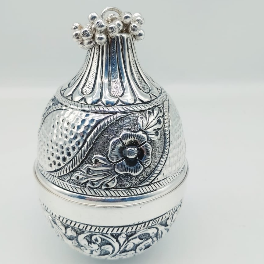 925 Silver Flower Ethnic Design Pot