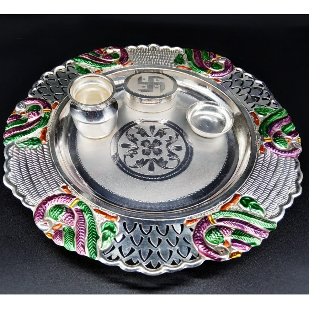 99.9 Pure Silver Pooja Thali