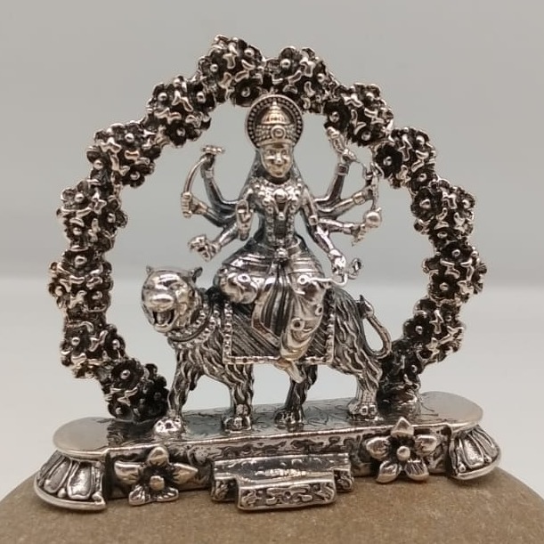 92.5 Silver Antique Design Hallmark Durga Maa Murti