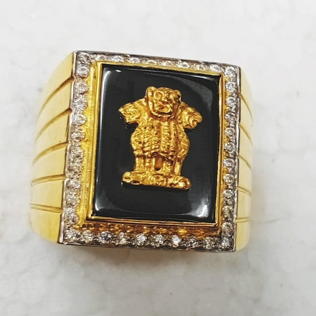 916 Gold Trendy Design Hallmark Ring