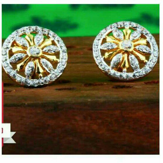 Gold Polished Attractive Round Earrings