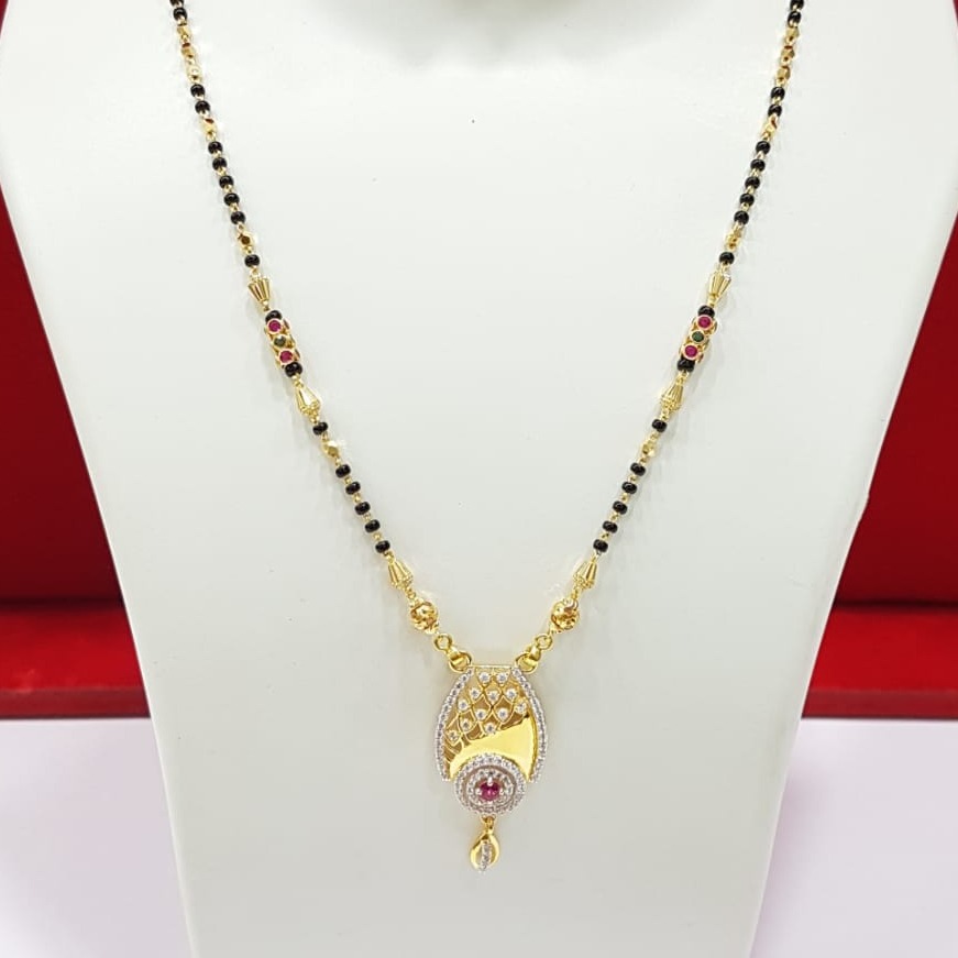 22k gold CZ Diamond round design Mangalsutra
