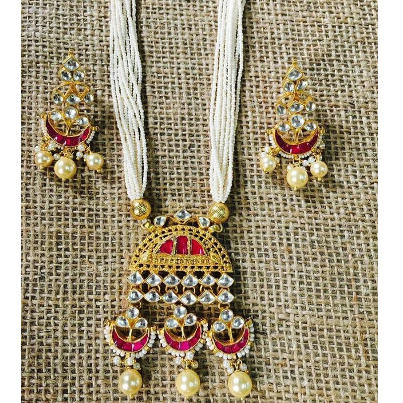 916 gold half round pendant necklace set