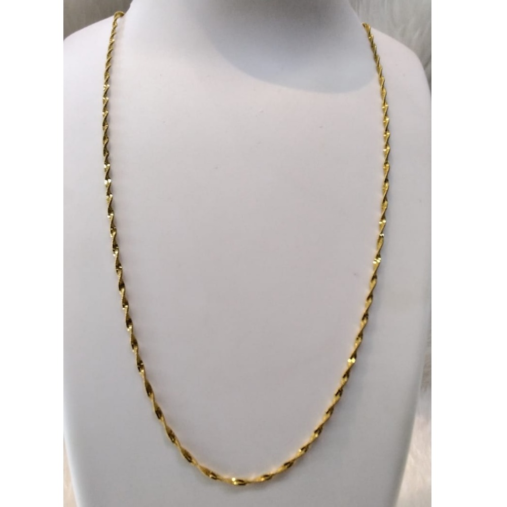 22KT Hallmark Gold Light Weight Simple Design Chain