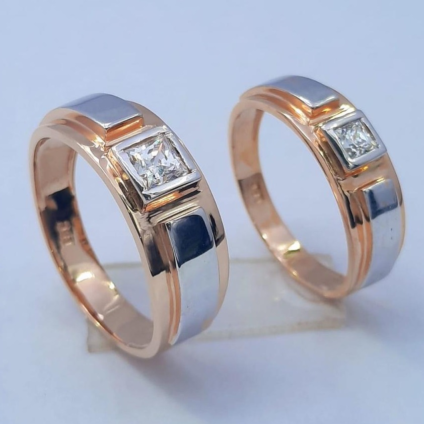18KT Rose Gold Unique Design Hallmark Couple Ring